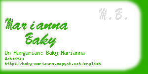 marianna baky business card